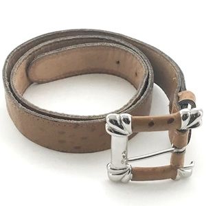 Women’s Belt Sz M/L Leather Metal Nan Lewis Tooled